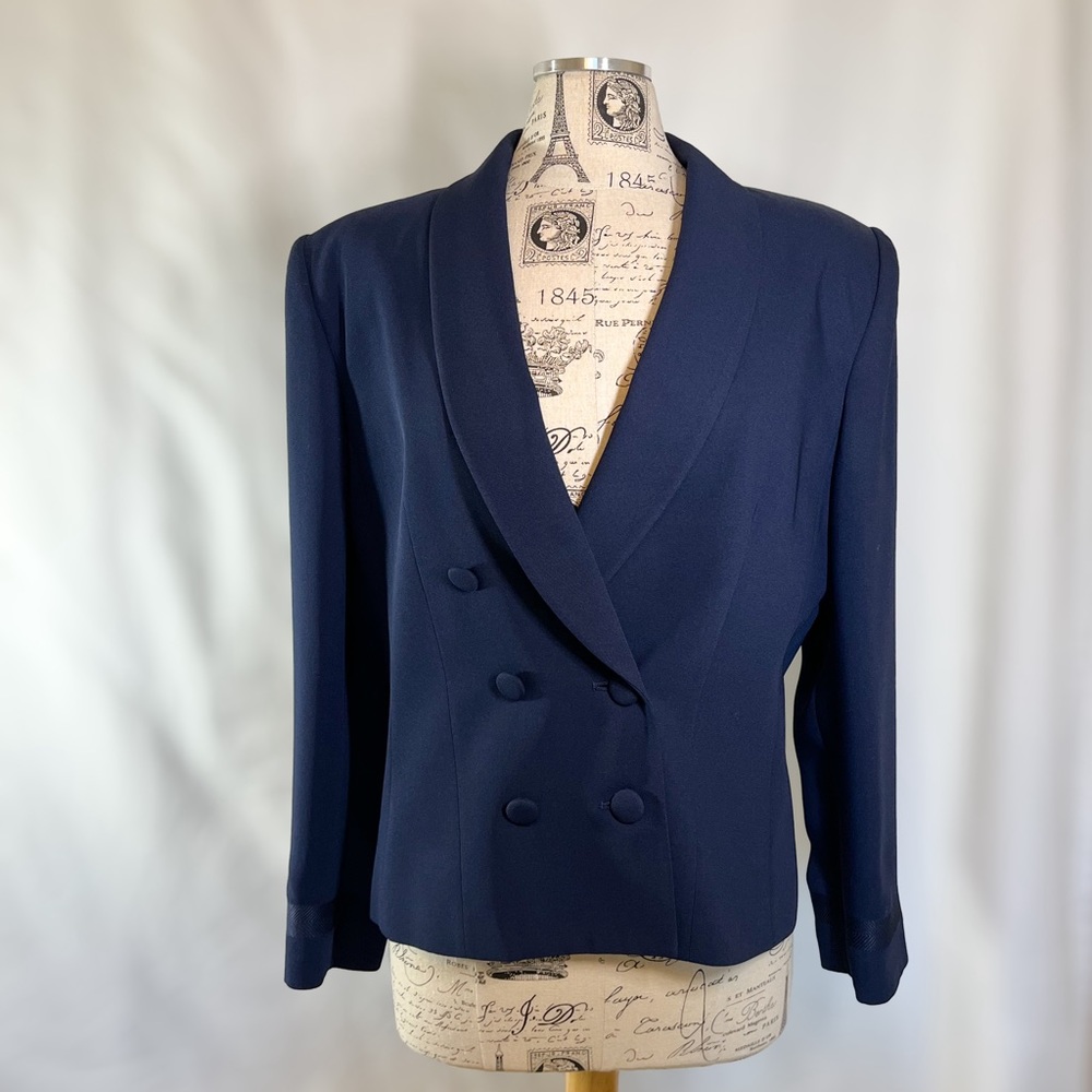 Kasper & Company Vintage Blue 6 Button Blazer Jacket for Women